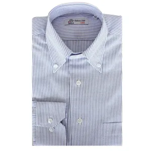 Swiss Cotton Blue Stripe Oxford Shirt