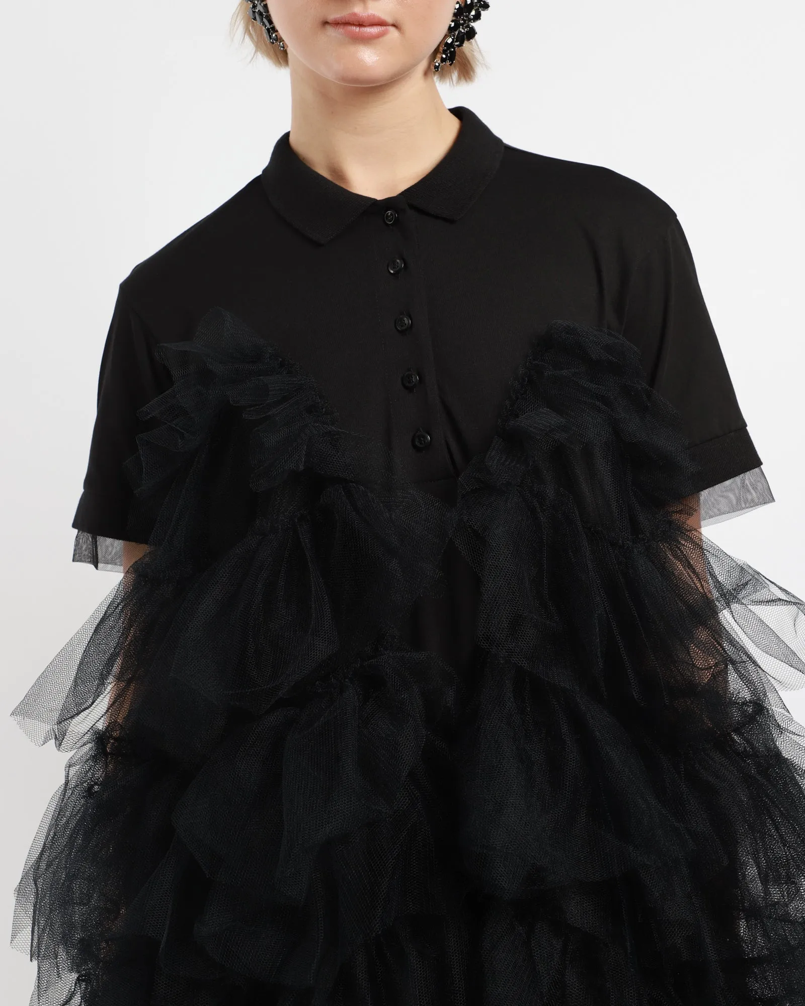 Tiered Tulle Frill Polo Dress