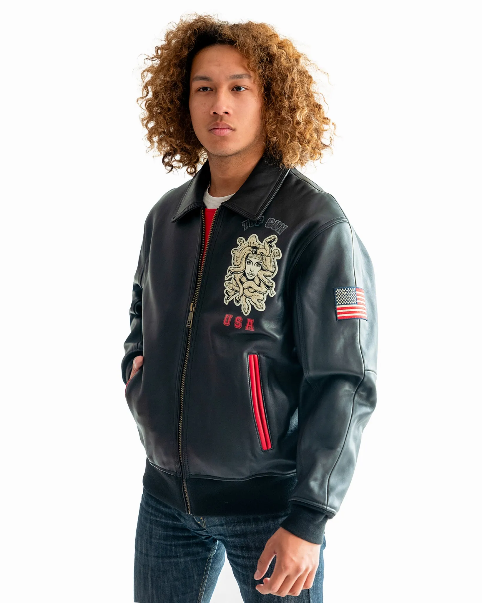 TOP GUN®  MEN'S MEDUSA LEATHER JACKET