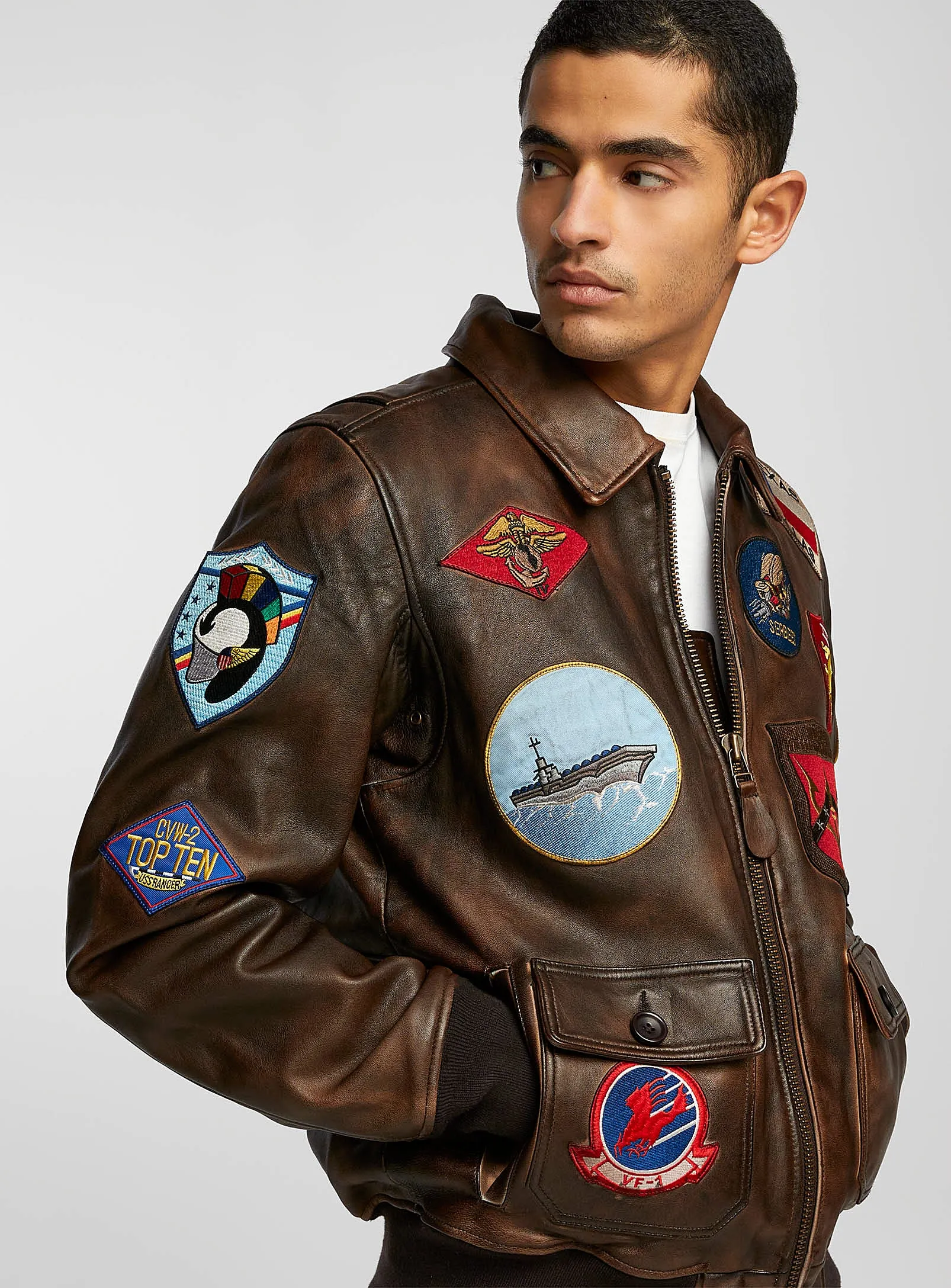 TOP GUN® VINTAGE OFFICIAL SIGNATURE SERIES LEATHER JACKET