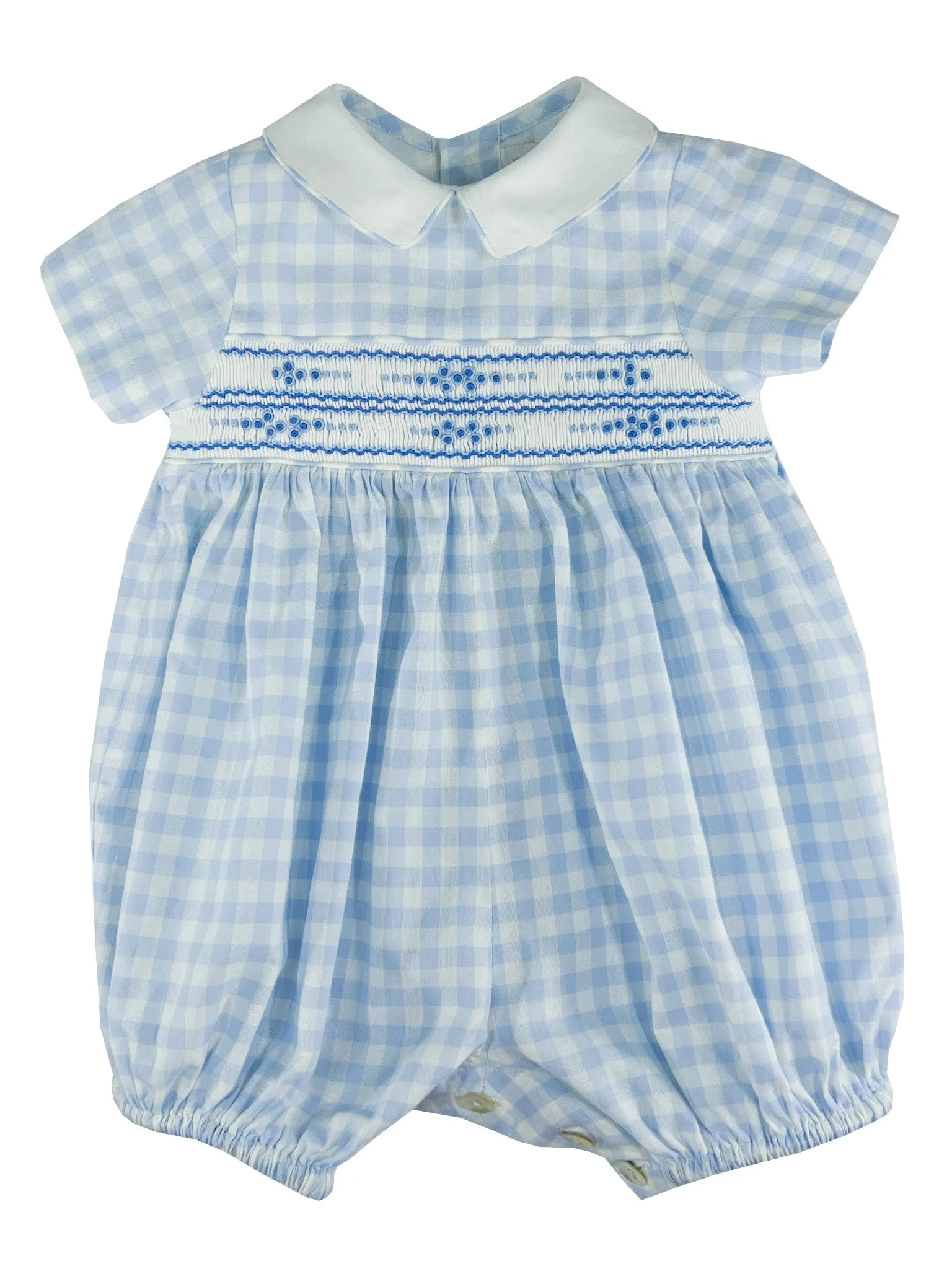 Vichy Blue Gingham Baby Boy Bubble