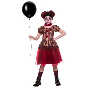 Vintage Bloody Clown Costume Girl