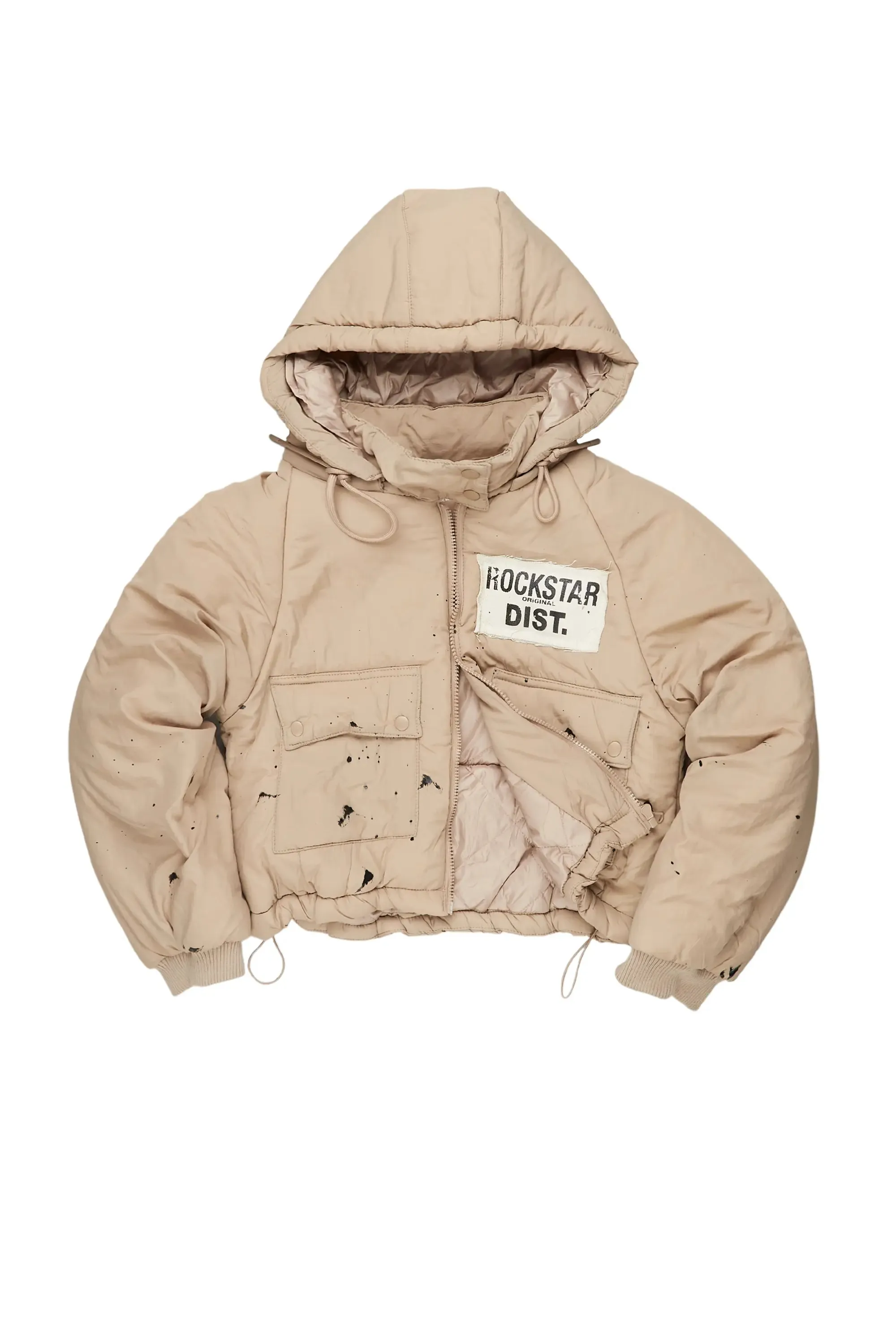 Zayla Tan Art Dist. Puffer Jacket