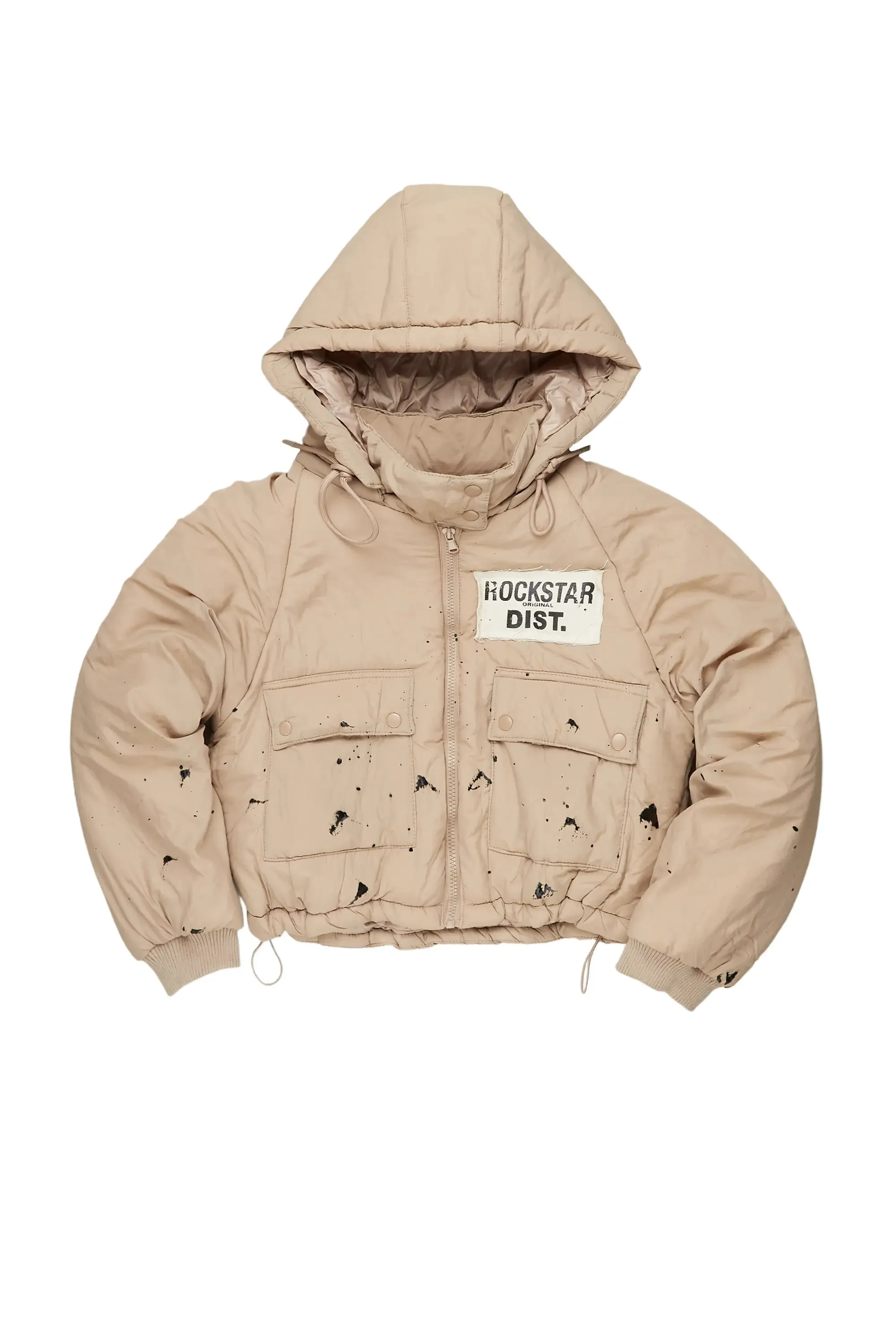 Zayla Tan Art Dist. Puffer Jacket