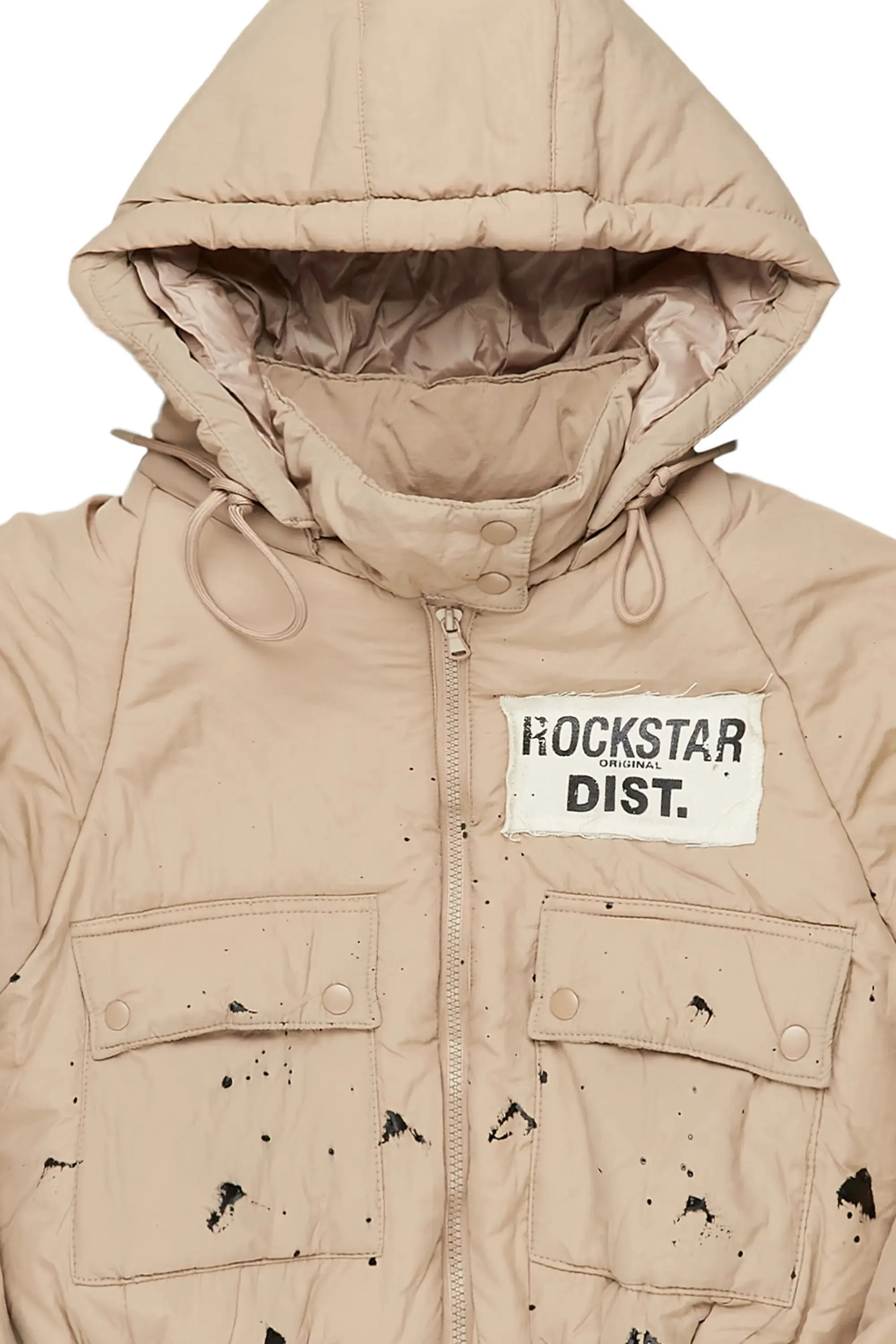 Zayla Tan Art Dist. Puffer Jacket